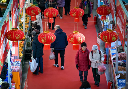 1月20日，宁夏银川市举办年货购物节，市民在购物节上选购年货。新华社记者 冯开华 摄